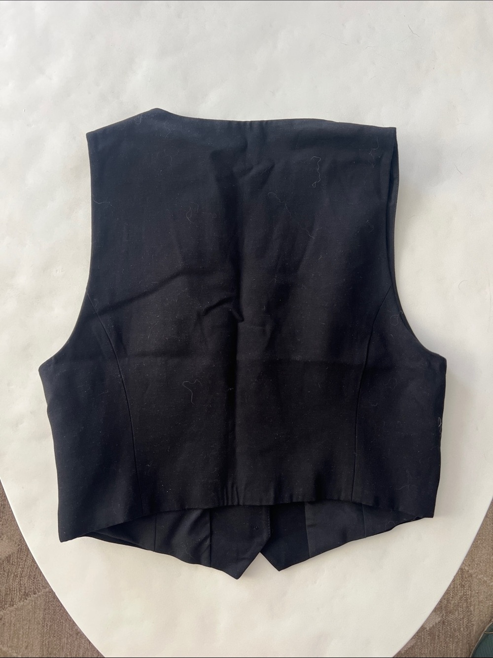 Zara Black V Neck Button Down Waistcoat Vest Tank Top S - Picture 6 of 8